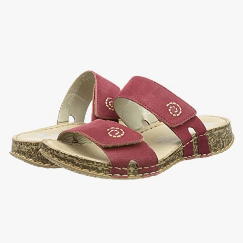 New Rieker Antistress Sandal Mule Slide Red comfort shock absorbent walking